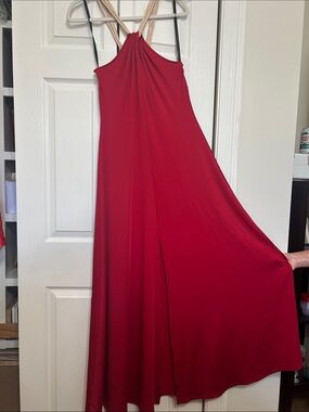 Kardashian Kollection Braided-Halter Maxi Dress in Red